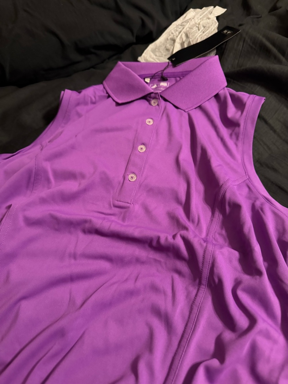 adidas Sleeveless Polo Crop Top in Violet